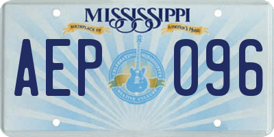 MS license plate AEP096