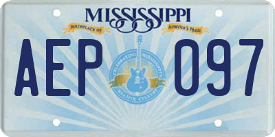 MS license plate AEP097