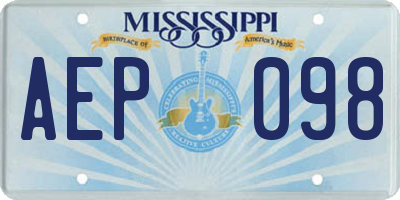 MS license plate AEP098