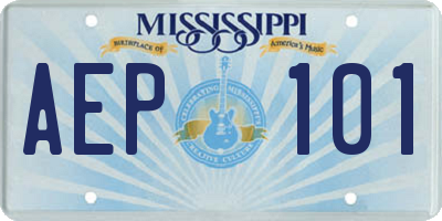 MS license plate AEP101