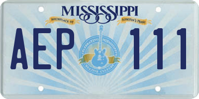 MS license plate AEP111
