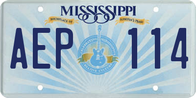 MS license plate AEP114