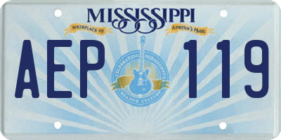 MS license plate AEP119