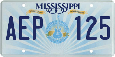 MS license plate AEP125