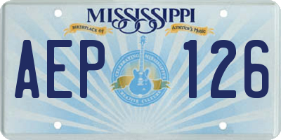 MS license plate AEP126