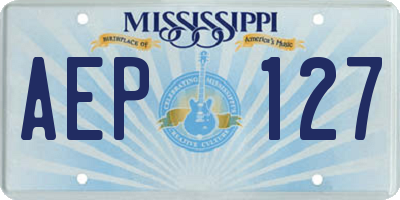 MS license plate AEP127