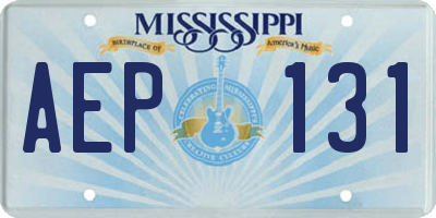 MS license plate AEP131