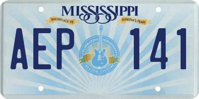 MS license plate AEP141