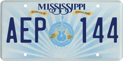 MS license plate AEP144