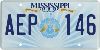 MS license plate AEP146