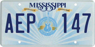 MS license plate AEP147
