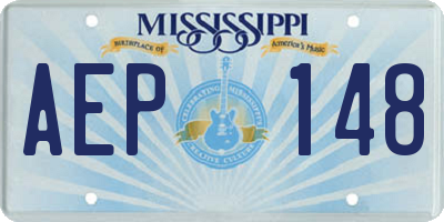 MS license plate AEP148