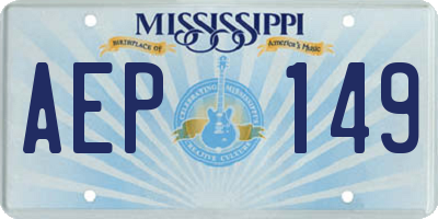 MS license plate AEP149
