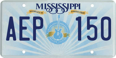 MS license plate AEP150