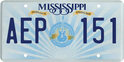 MS license plate AEP151