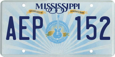 MS license plate AEP152
