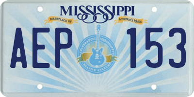 MS license plate AEP153