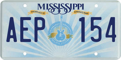 MS license plate AEP154