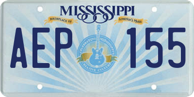 MS license plate AEP155