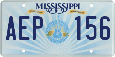 MS license plate AEP156