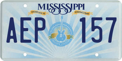 MS license plate AEP157