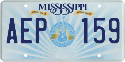 MS license plate AEP159