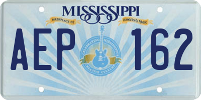 MS license plate AEP162