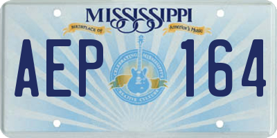 MS license plate AEP164