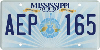 MS license plate AEP165