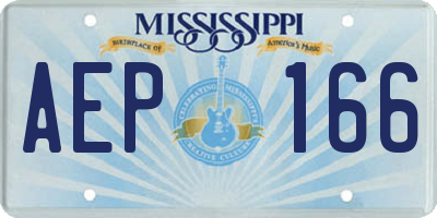 MS license plate AEP166