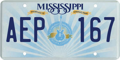 MS license plate AEP167