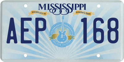 MS license plate AEP168