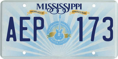 MS license plate AEP173