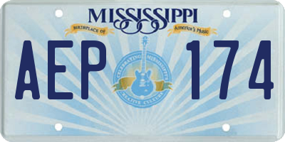 MS license plate AEP174