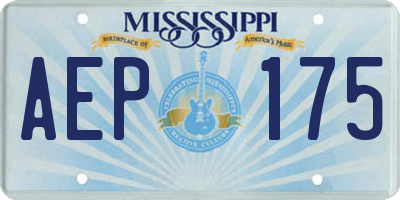 MS license plate AEP175