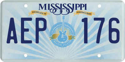MS license plate AEP176