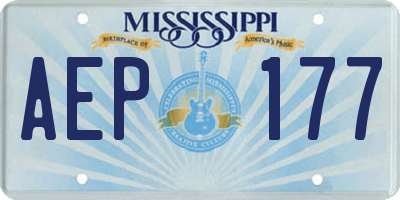 MS license plate AEP177