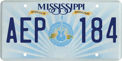 MS license plate AEP184