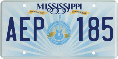 MS license plate AEP185