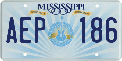 MS license plate AEP186