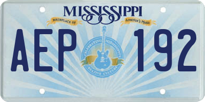 MS license plate AEP192