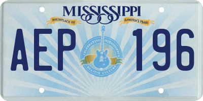 MS license plate AEP196