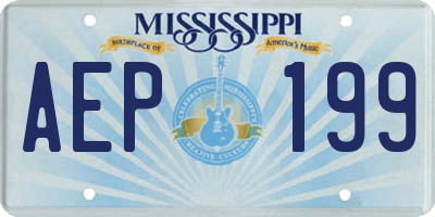 MS license plate AEP199