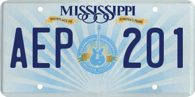 MS license plate AEP201