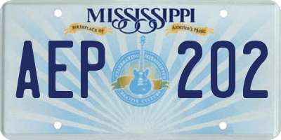 MS license plate AEP202