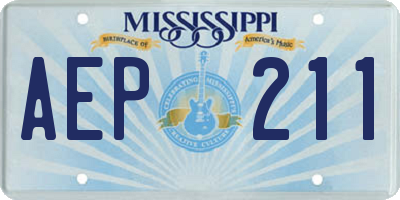 MS license plate AEP211