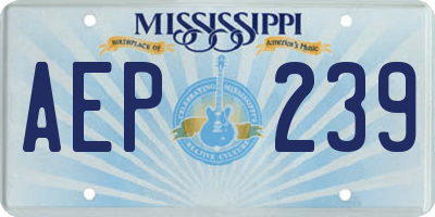 MS license plate AEP239