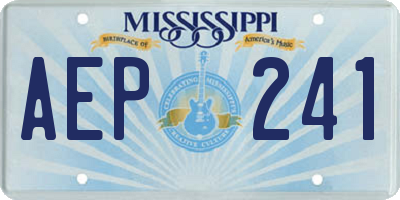 MS license plate AEP241