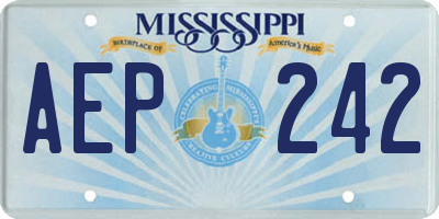 MS license plate AEP242