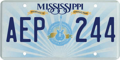 MS license plate AEP244